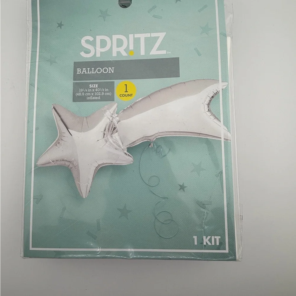 Set of 4 Spritz Silver Shooting Star Mylar Balloon